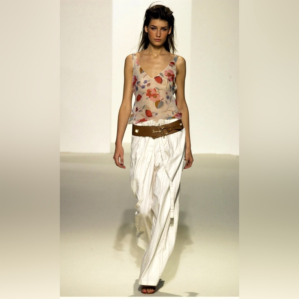 Rare vintage (new with tags!) Marni spring ‘93 ready to wear silk floral tie top